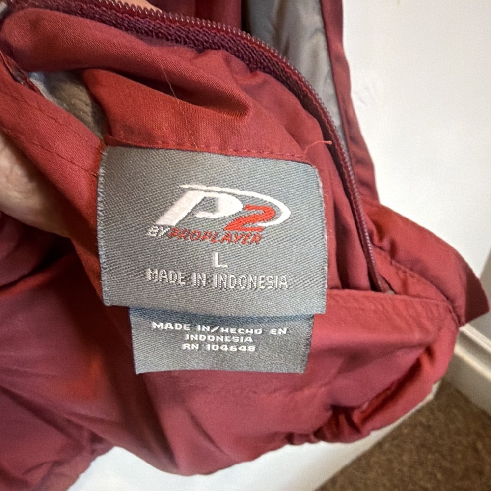 VTG Pro Player Ala Crimson Tide Maroon/Gray Zip Pullover Jacket Sz L Reversible - Picture 6 of 14